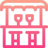 A bar icon with a pink and orange background vector