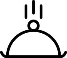 A black and white icon of a cloche vector