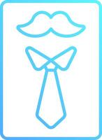 A blue tie with a mustache and mustache icon vector