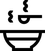A black and white image of a bowl with noodles vector
