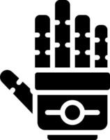 A black and white icon of a glove vector
