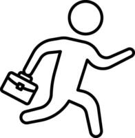 A man running with a briefcase and briefcase vector