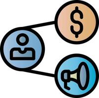 A dollar sign, a megaphone and a person vector