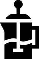 A black and white icon of a coffee pot vector