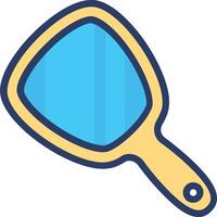 A blue and yellow mirror icon vector