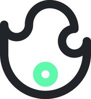 A green circle with a black and white background vector
