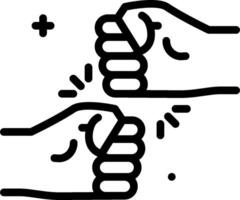 Two hands are holding each other in a fist vector