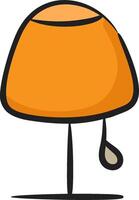 An orange lamp with a drop of water on it vector