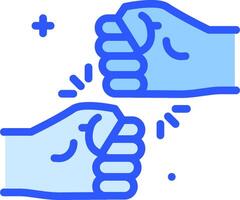 Two hands holding each other in a fist vector