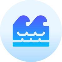 A blue and white icon of waves vector