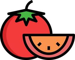 Tomato slice and slice of tomato vector