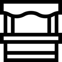 A black and white icon of a store vector