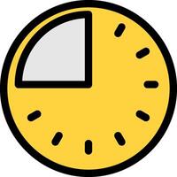 A yellow clock with a half hour on it vector