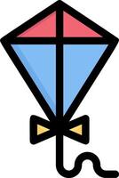 A kite with a bow tie and a string vector