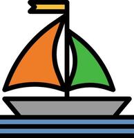 A sailboat with a flag on it vector