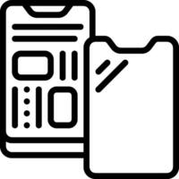A black and white image of a phone and a wallet vector