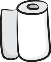 A white toilet paper roll with a white background vector
