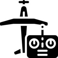 A black and white image of a remote control and a plane vector