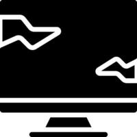 A computer monitor with a bird flying above it vector