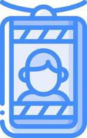 A blue icon of a person in a camera vector