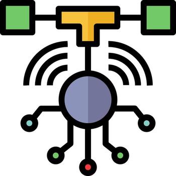 A wireless router with a computer and a computer vector