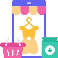 Mobile app for online shopping vector