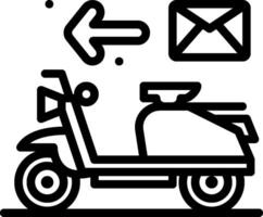 A motorcycle with an envelope and a letter vector