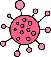 A pink virus with many dots on it vector