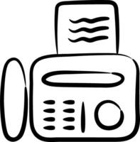 A black and white drawing of a fax machine vector
