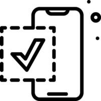A phone with a check mark on it vector