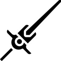 A black and white icon of a sword vector