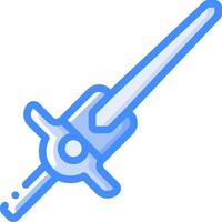 A blue and white sword with a long handle vector