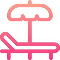 A beach chair and umbrella icon vector