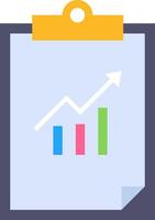 A clipboard with a graph on it vector