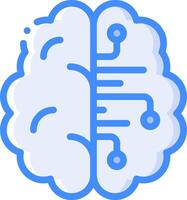 A brain with a circuit board in it vector