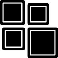 Four square frames with black and white lines vector