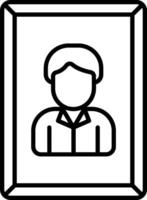A black and white image of a person in a frame vector