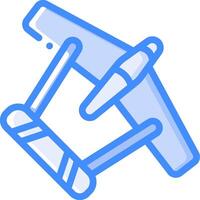 A plane icon with a blue outline vector