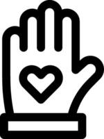 A black and white hand with a heart in it vector