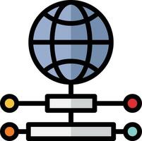 A globe with four different colored lines around it vector