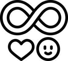 Infinity symbol with smiley face and heart vector