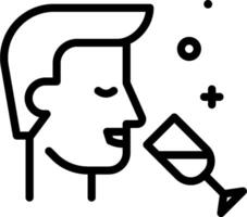 A man drinking wine and looking at the glass vector
