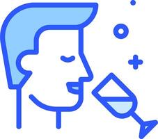 A man drinking wine with a glass in his hand vector