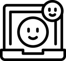 A smiley face icon on a computer screen vector