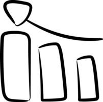 A black and white drawing of a bar chart vector