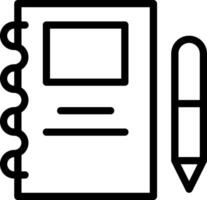 A notebook and pen icon on a white background vector