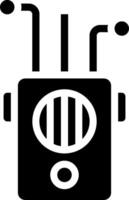 A black and white robot with a single antenna vector