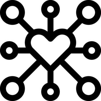 A heart with circles around it vector