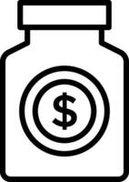 A jar with a dollar sign inside it vector