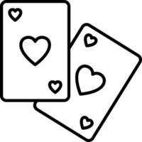 Two playing cards with hearts on them vector